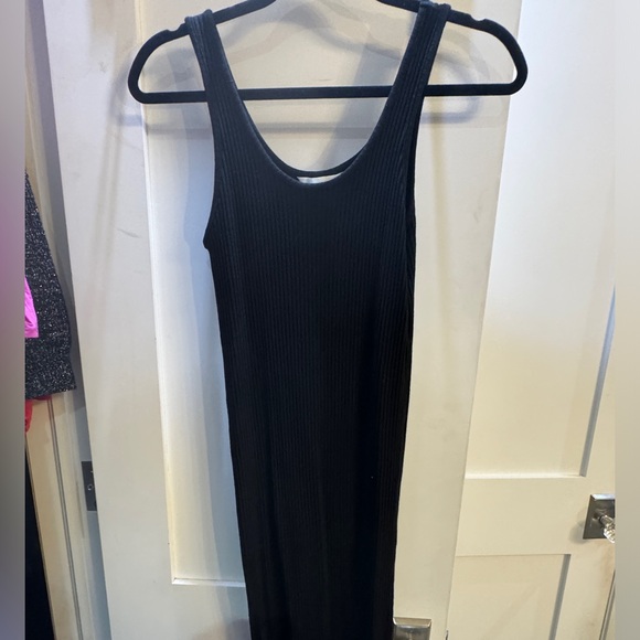 Black ribbed long dress - Picture 2 of 2